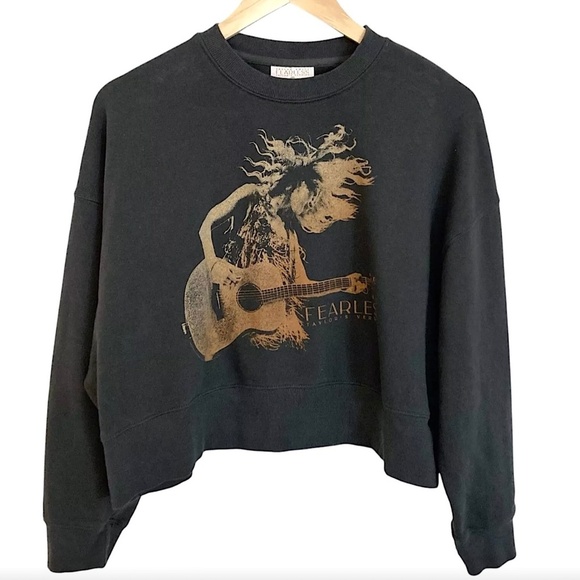 TAYLOR SWIFT Fearless "With You I'd Dance" Crop Crewneck Sweatshirt TV *RARE* - Picture 1 of 5